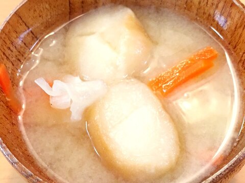 大きい麩の味噌汁♪